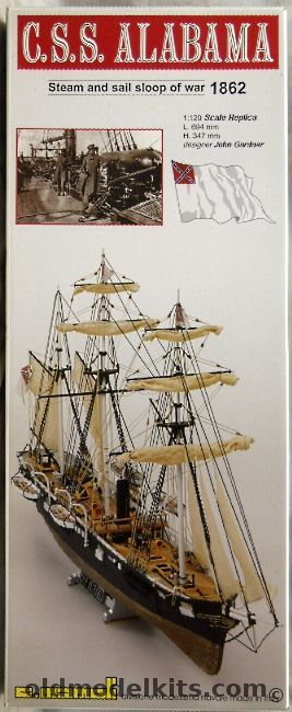 Mamoli 1/120 CSS Alabama 1862 Steam And Sail Sloop Of War, MV53 plastic model kit